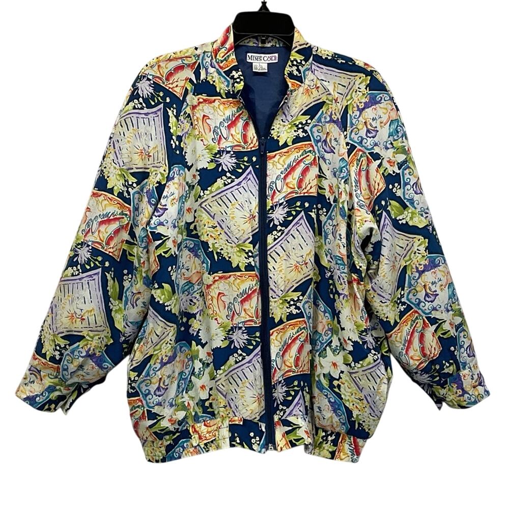 Michael Mims/Kathy Cole Jacket Women's Size L Multicolor 100% Silk Wearable Art